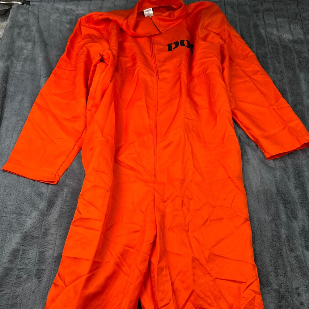 Spirit Halloween Orange Prisoner Jumpsuit DOC Costume L/XL 01524834